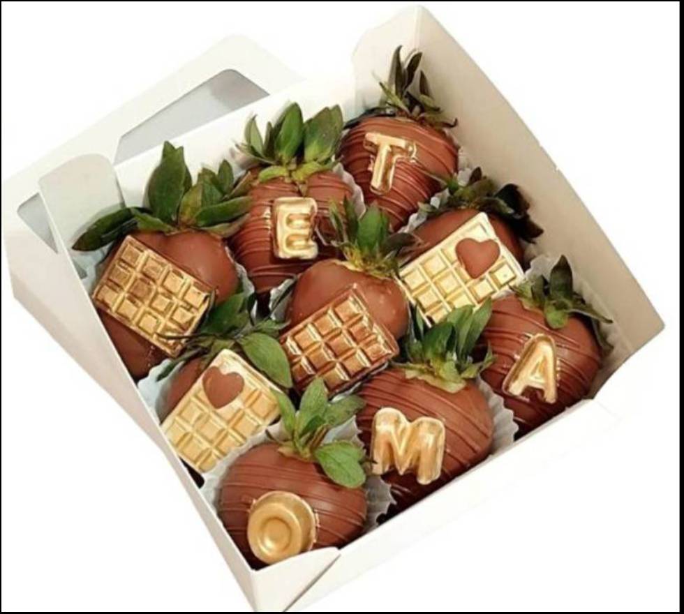 Explosión de fresas con chocolate