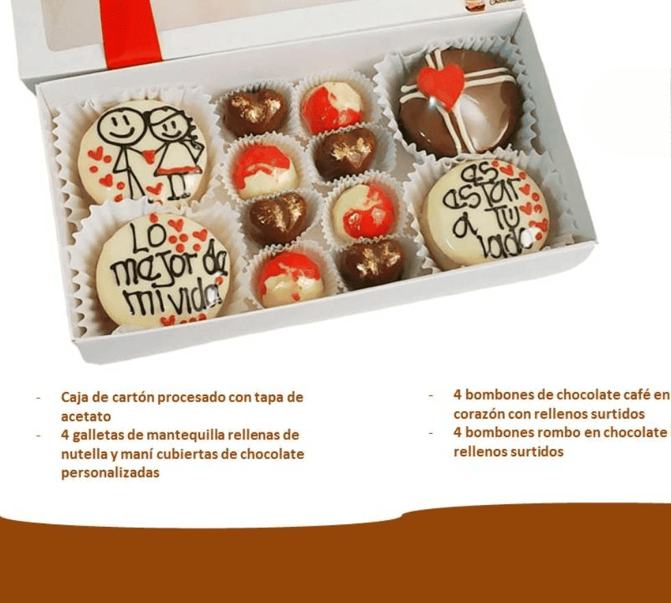 Caja de chocolates momentos de alegría.