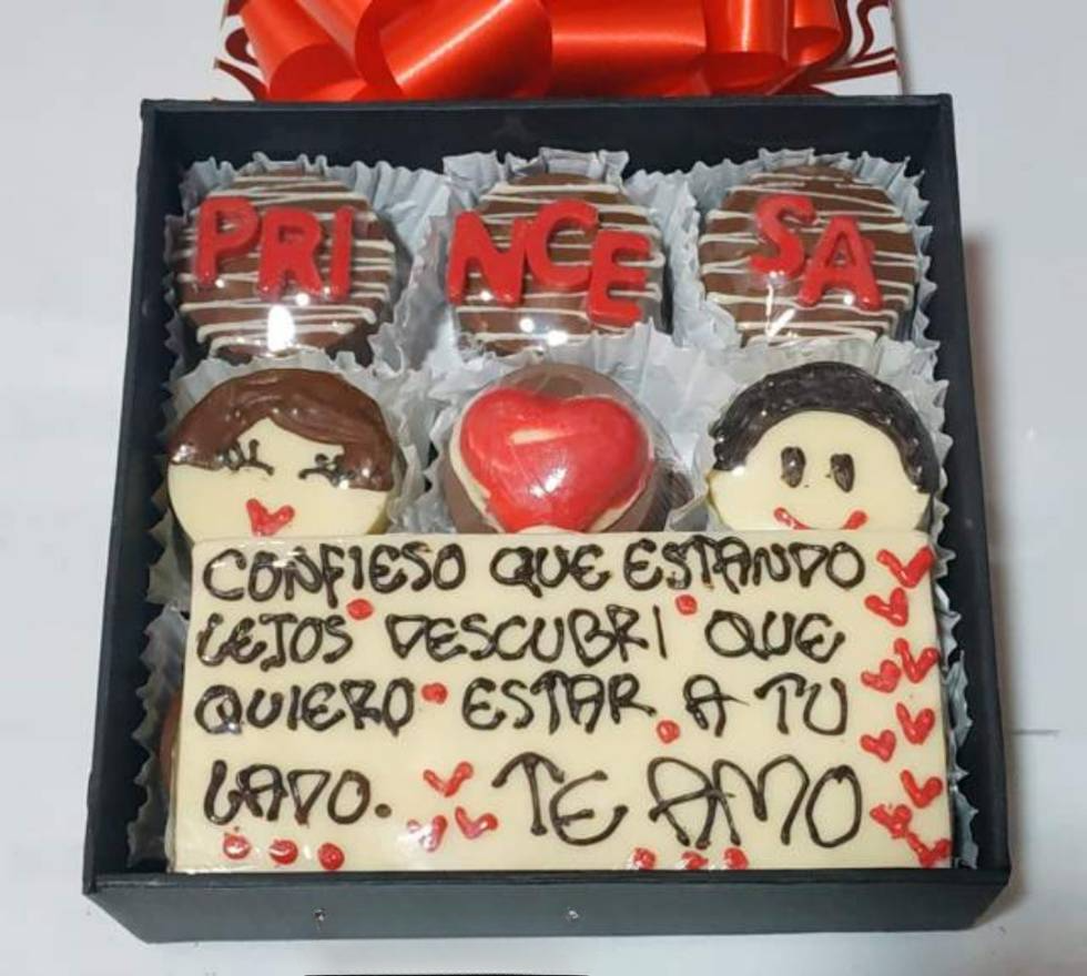 Caja de chocolates enamorados.