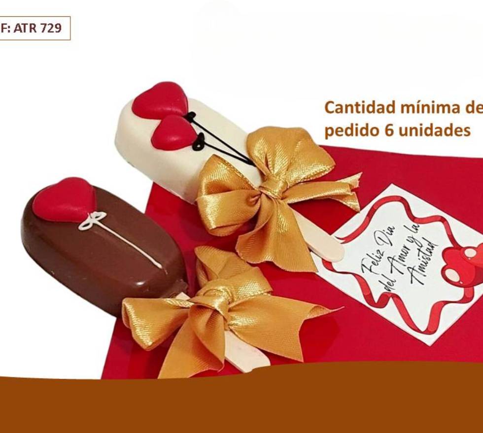 Paletas de chocolate amor y amistad